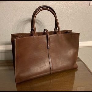 Levenger Leather Tote Bag